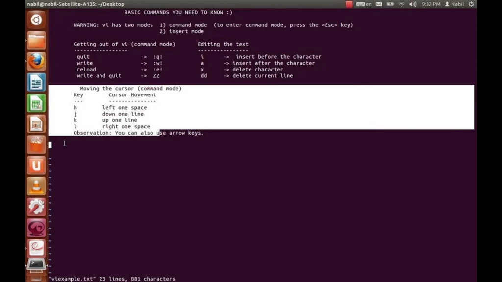 How does Vi text editor works in Linux