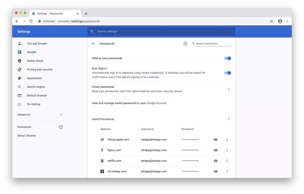 Saving passwords in Chrome risks
