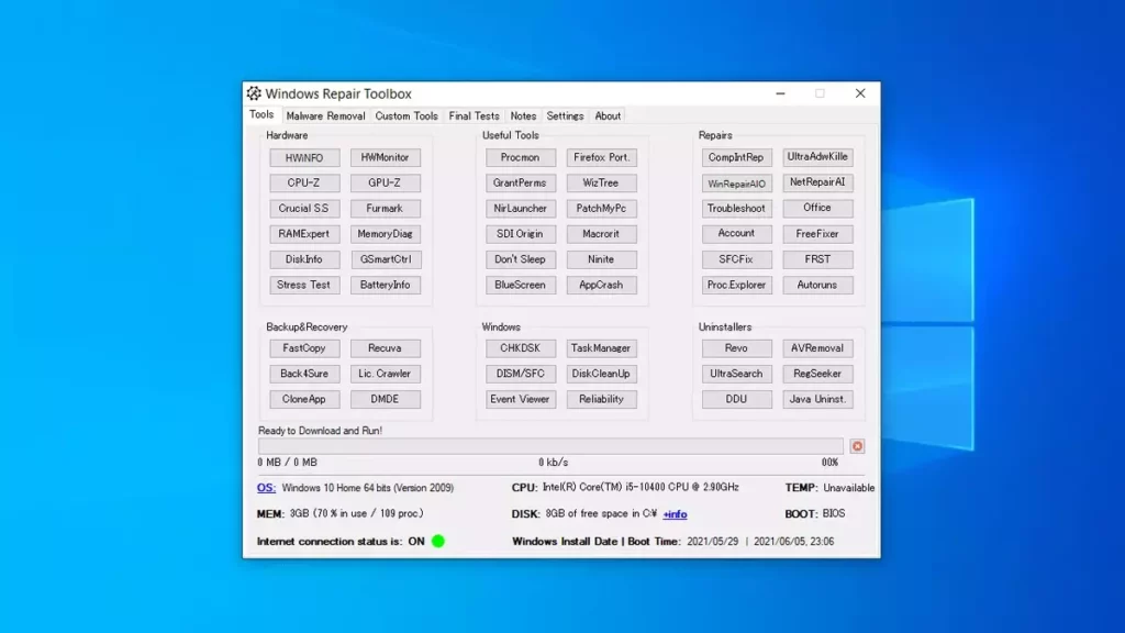 How to use Windows Repair Toolbox