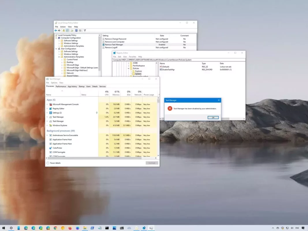 Windows Task Manager disabled error