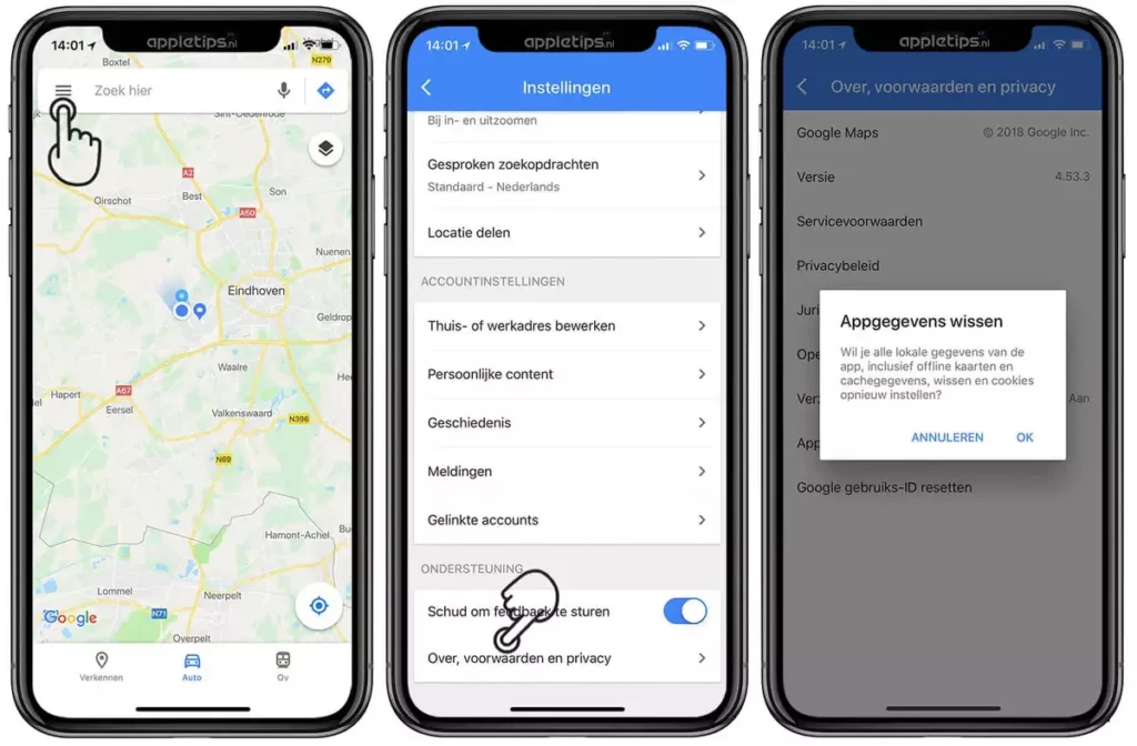 How to clear Google Maps cache memory in iOS
