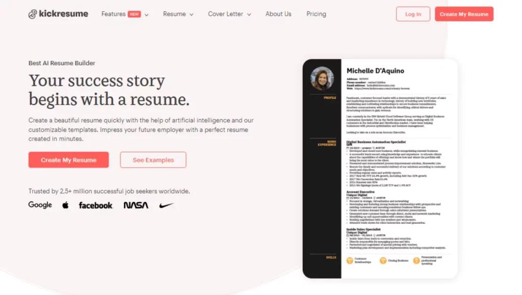 How to use Kickresume AI to write your CV
