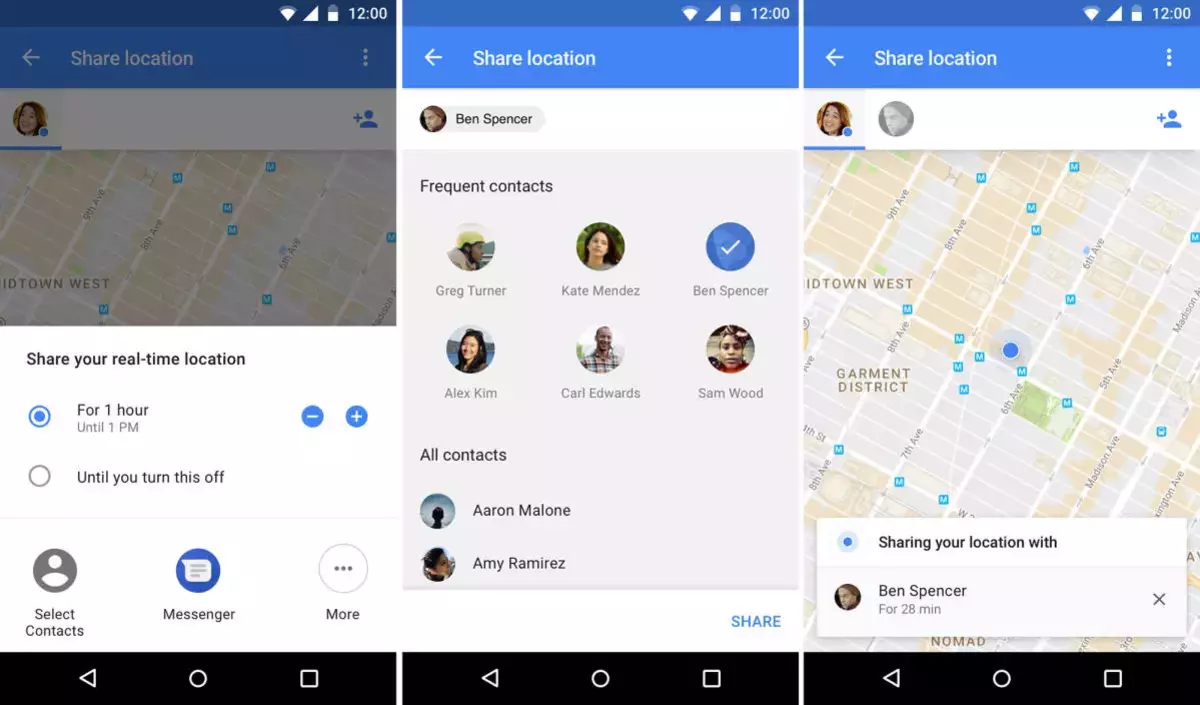 Share your location with Google Maps