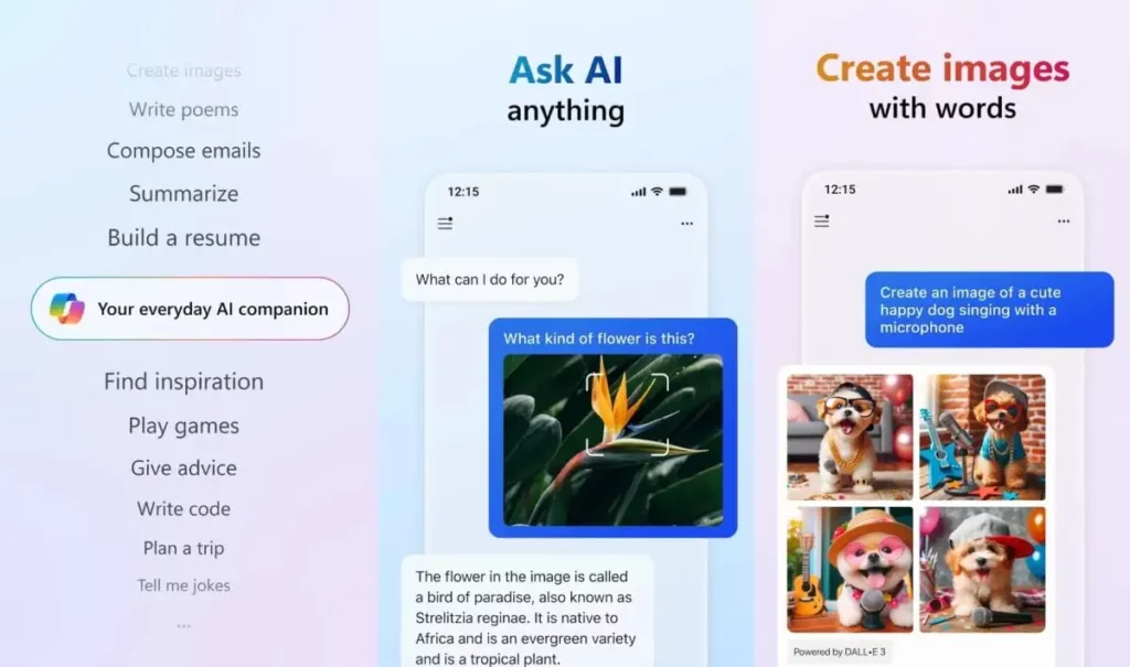 The Microsoft Copilot AI app