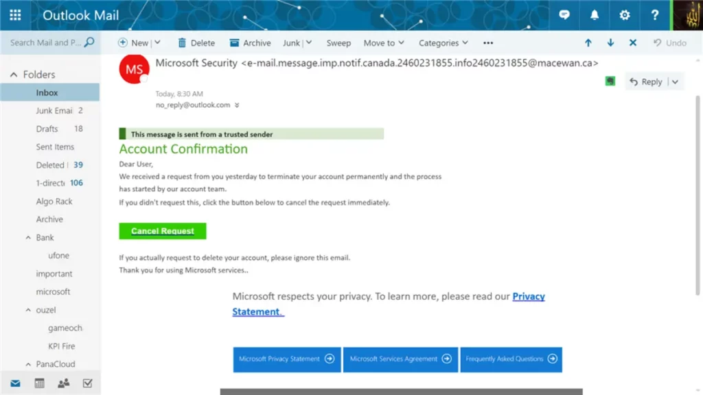 Security measures to avoid e-mail hacking