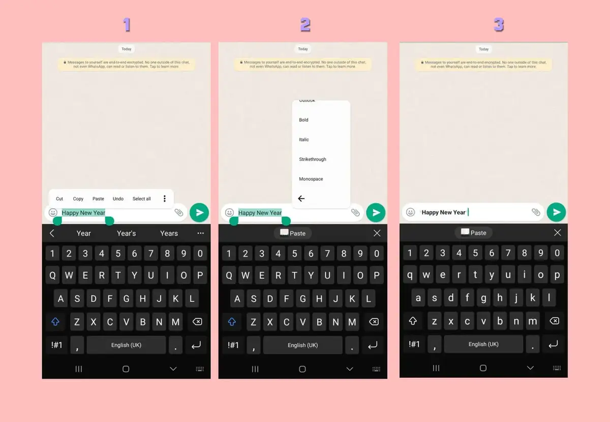 The WhatsApp change fonts option to customize your conversations