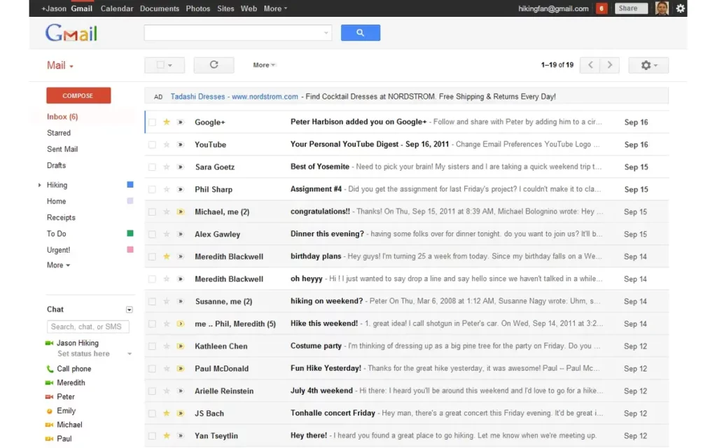 The Google Chrome add on Gmail tabs working