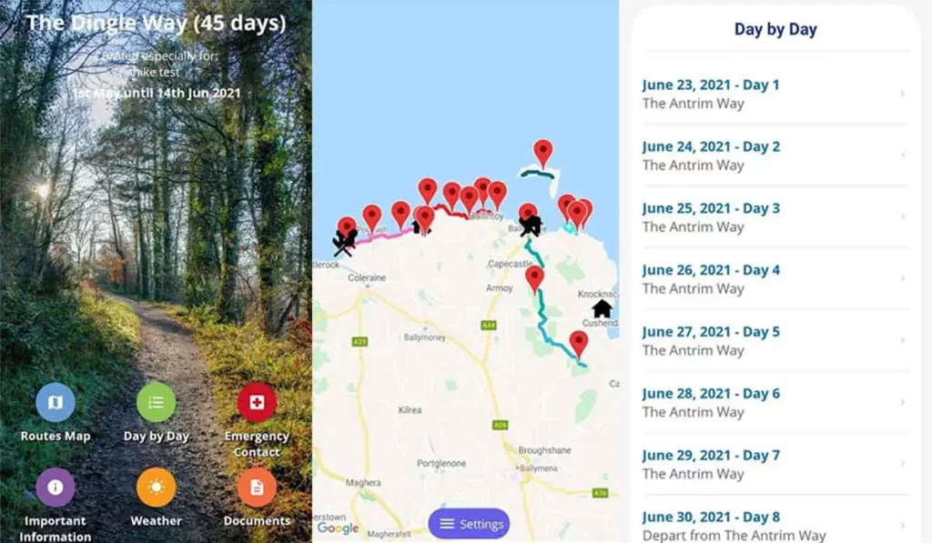 Different hiking tips for Google Maps