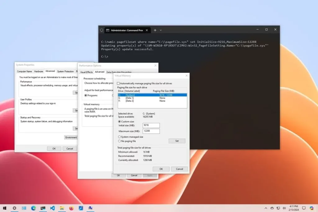 The Windows RAM increased and issues