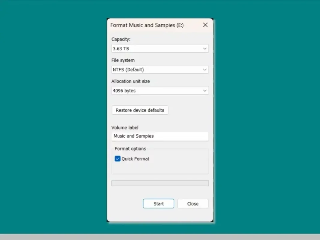 Format your USB memory in Windows