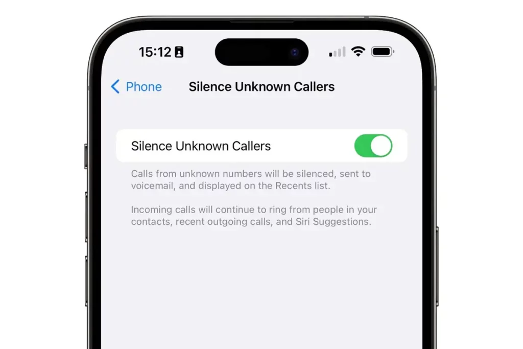 iOS silence unknown callers