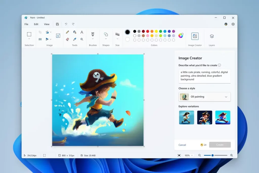 How to create AI images using Paint