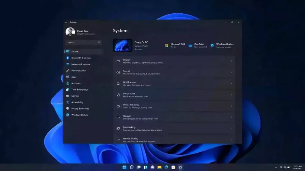 Windows 11 settings