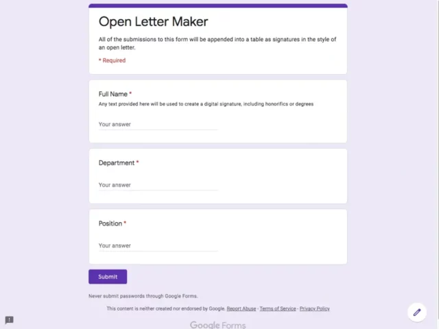How to create forms in Google?
