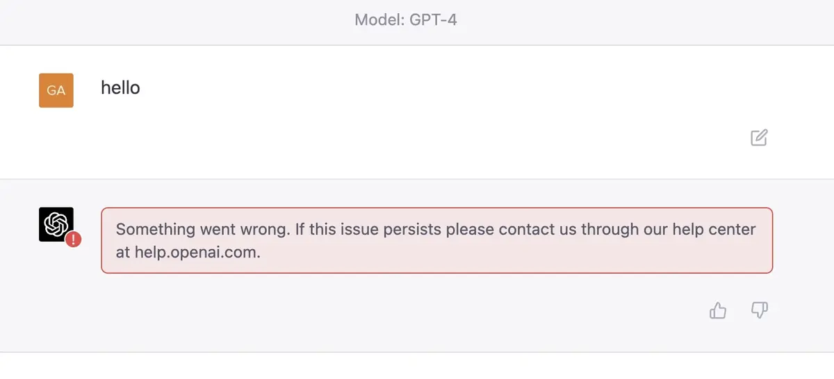 Problems with ChatGPT not working