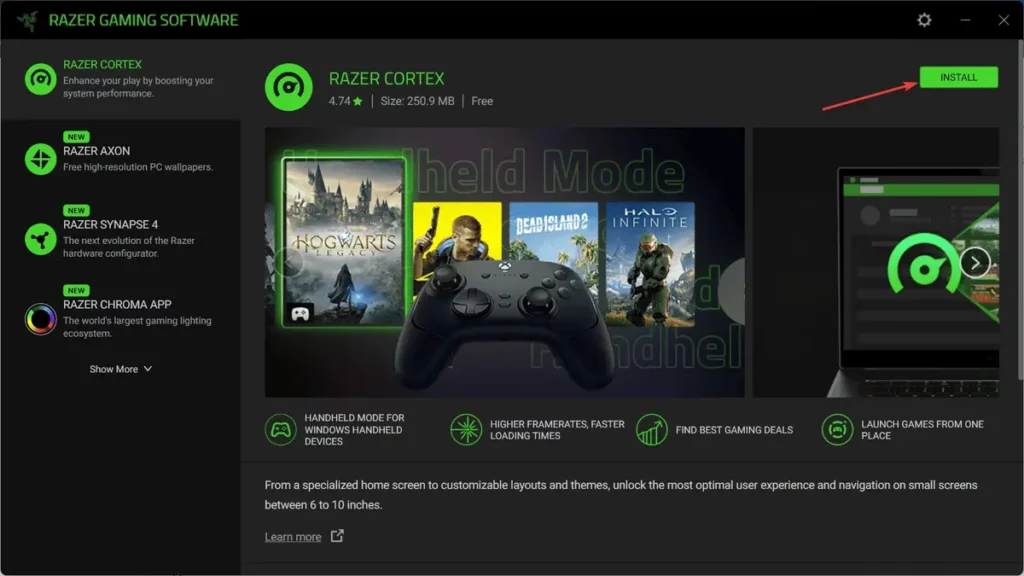 Razer games app in your mobile phone