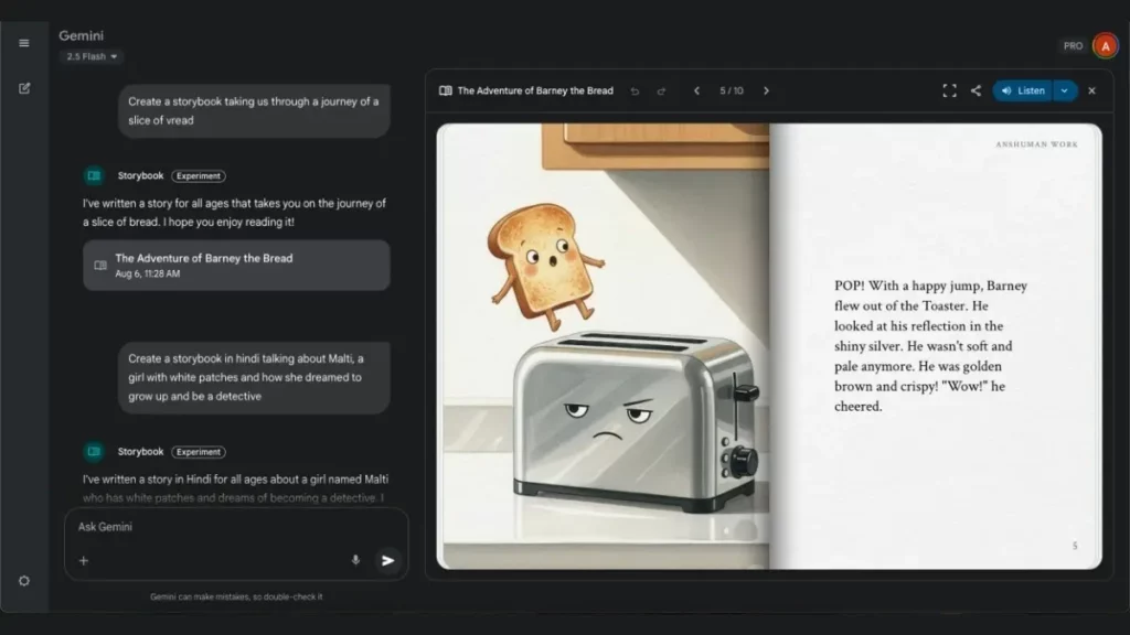 Gemini releases a new feature to create your own book in a few minutes