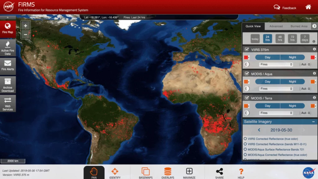NASA Spain fires tool