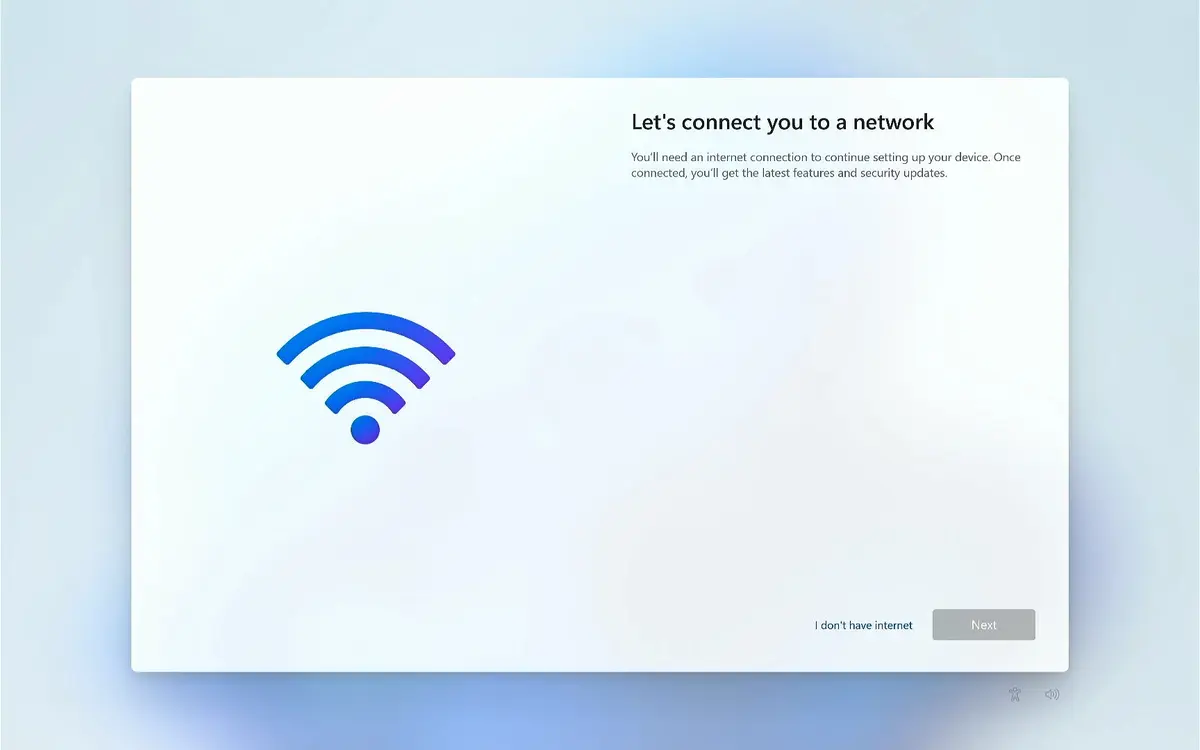 The Internet connection in Windows 11