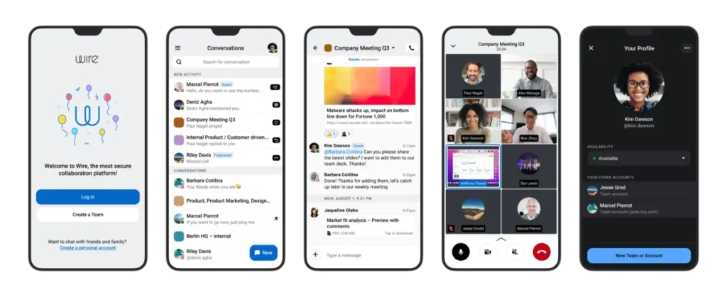 Wire messaging app