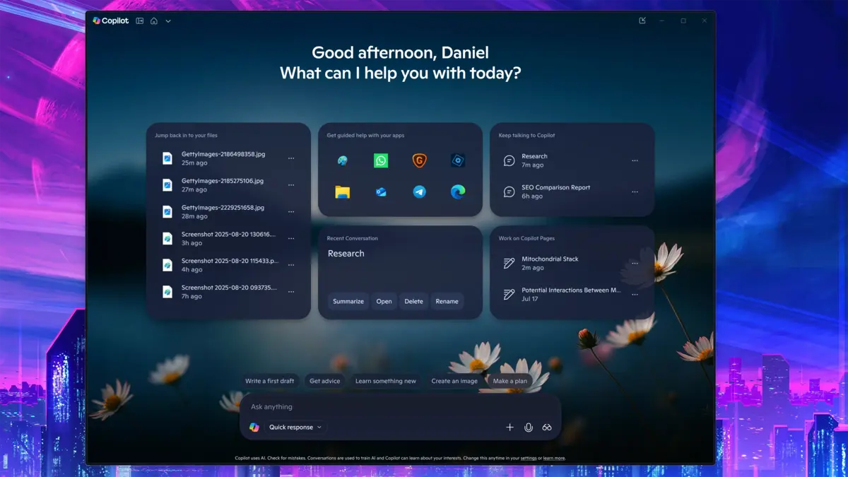 Latest Windows 11 Copilot features