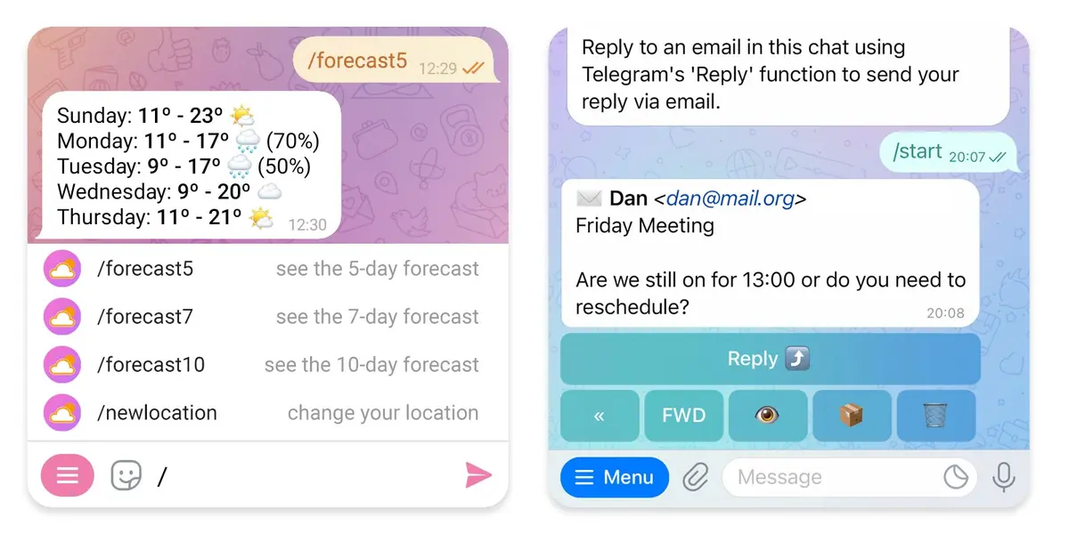 The scams using Telegram bots