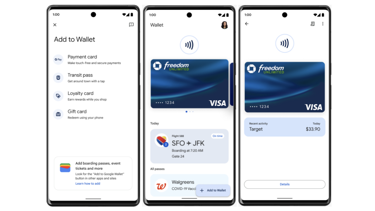 Google Wallet features