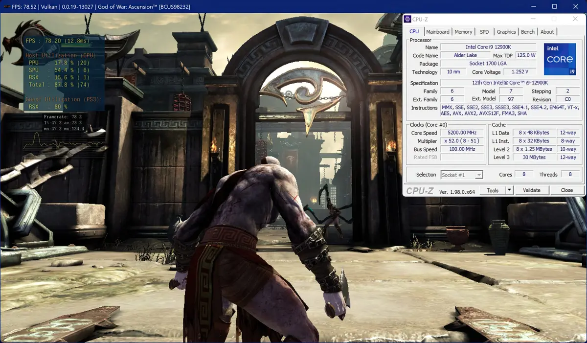 God of War running on RPCS3