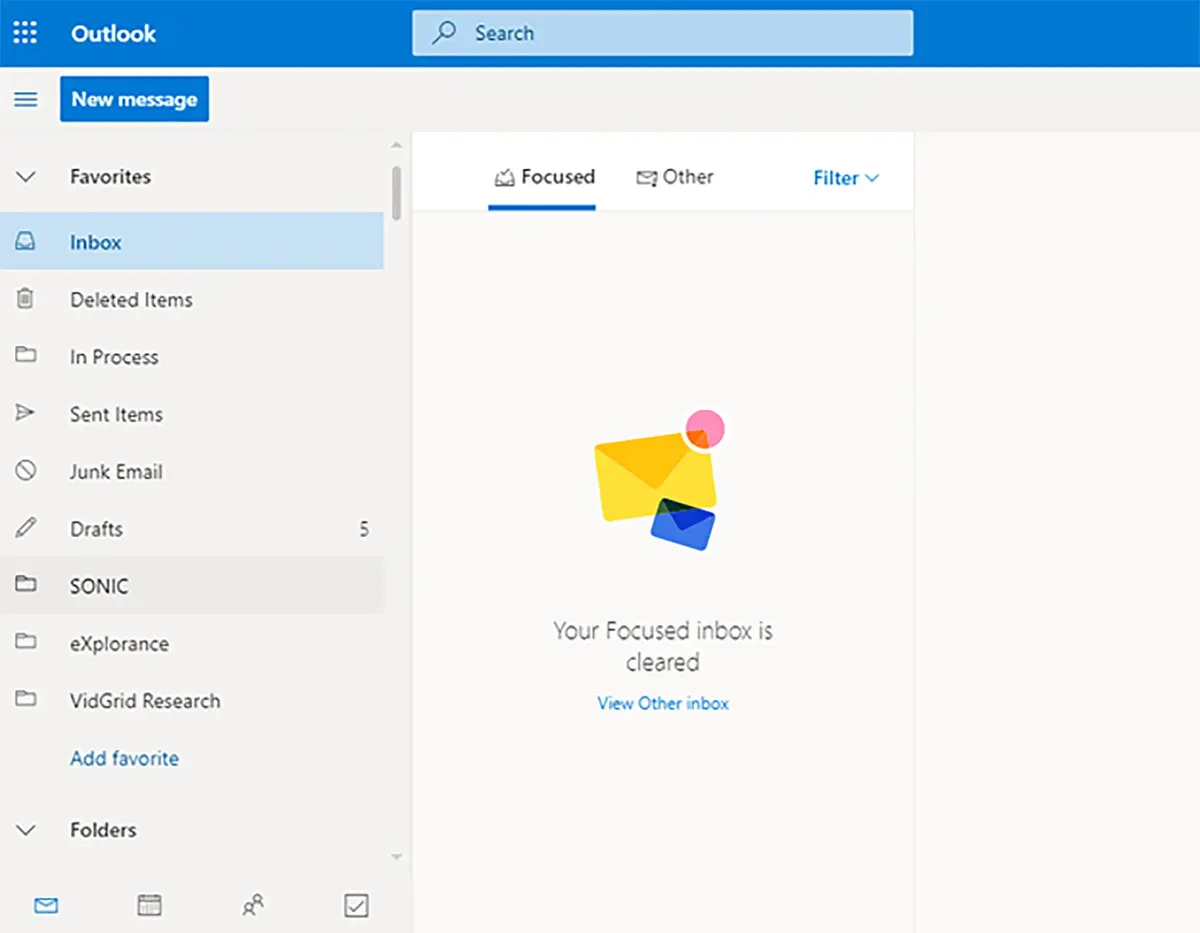 e-mail use, inbox interface