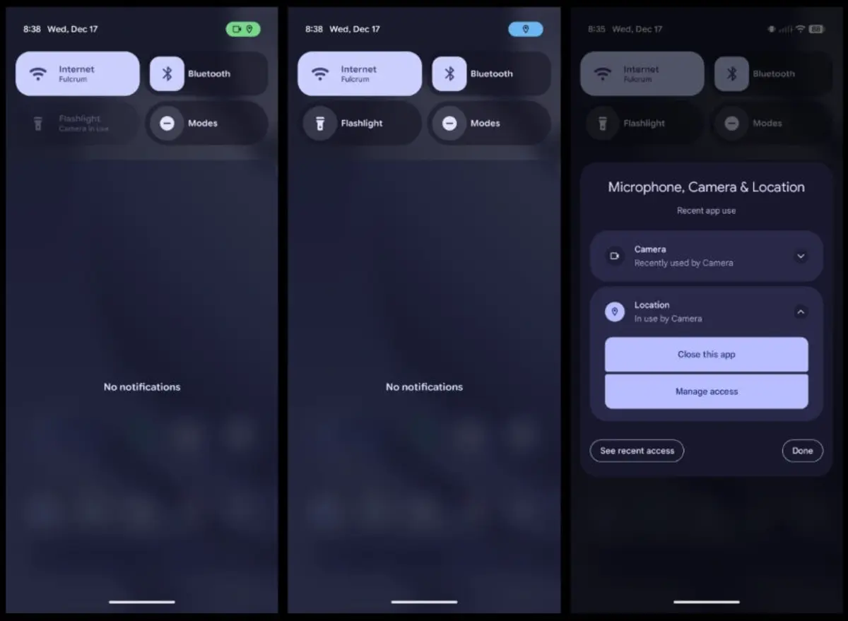 Android blue dot update