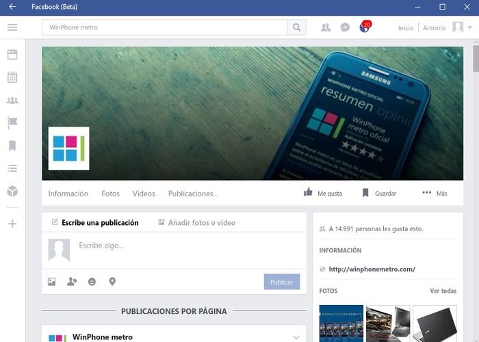 Facebook Windows 10