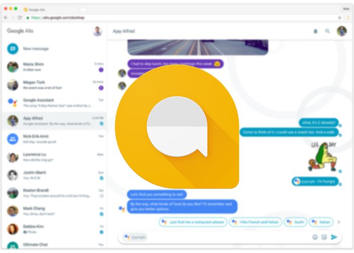 Google Allo aplicación Escritorio