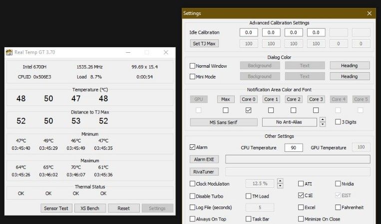 alertas de temperatura de la CPU