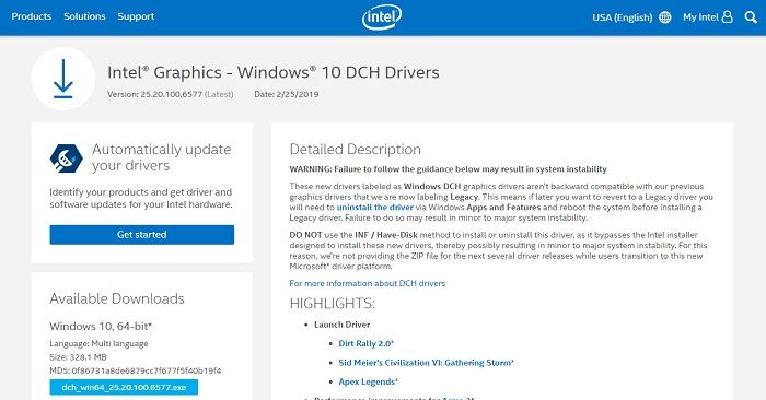 controladores gráficos de Intel