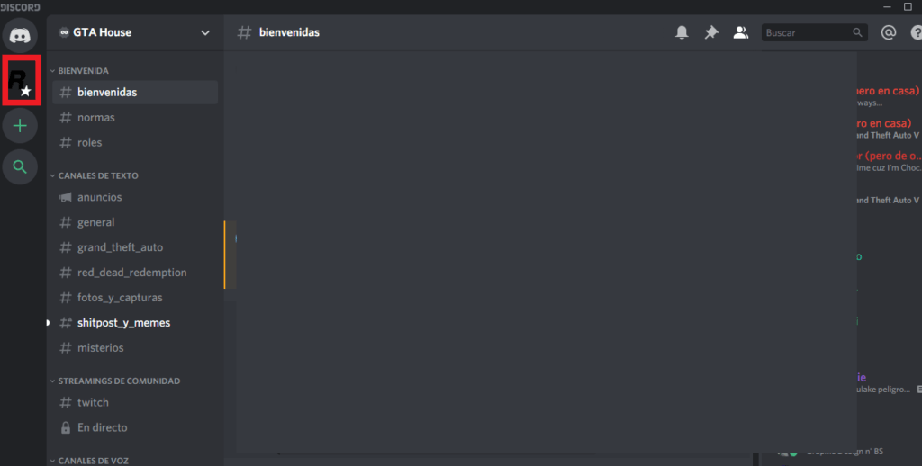 Lista de servidores en Discord