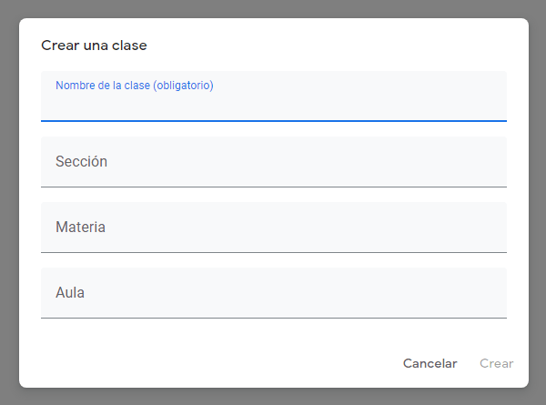 Google Classroom: crear clase