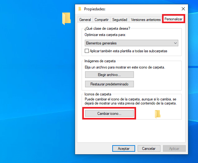 cambiar icono de la carpeta