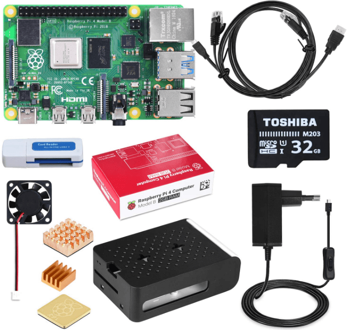 Raspberry Pi 4 Starter Kit con Micro SD de 32GB  