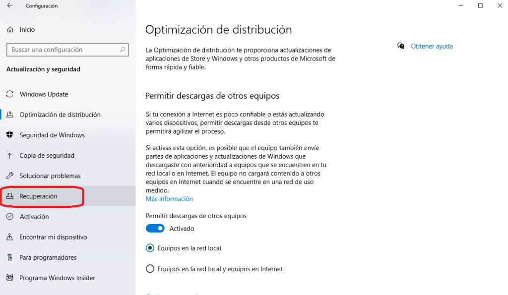 restablecer Windows 10