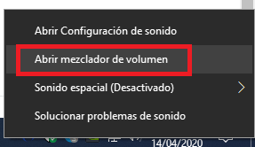 mezclador de volumen