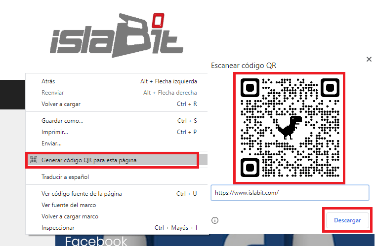 código qr google chrome islaBit