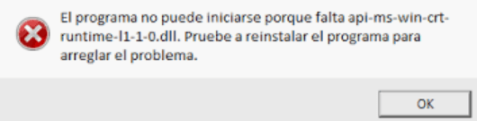 error api-ms-win-crt-runtime-l1-1-0.dll