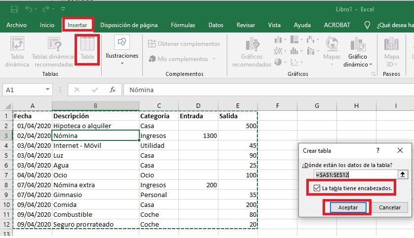 excel ingresos gastos