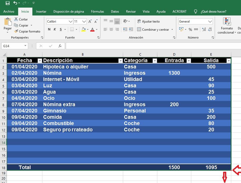 excel ingresos gastos