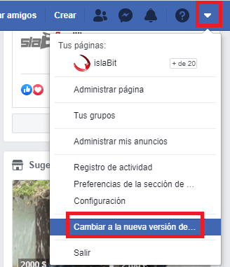 nueva interfaz de Facebook