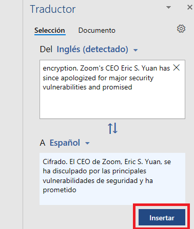 traducir documento Word