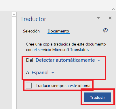 traducir documento Word