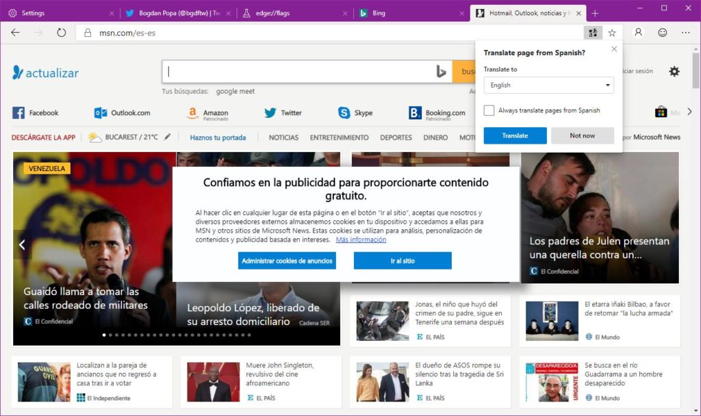 Traducir una página en Edge 4