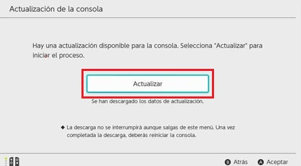 actualizar nintendo switch