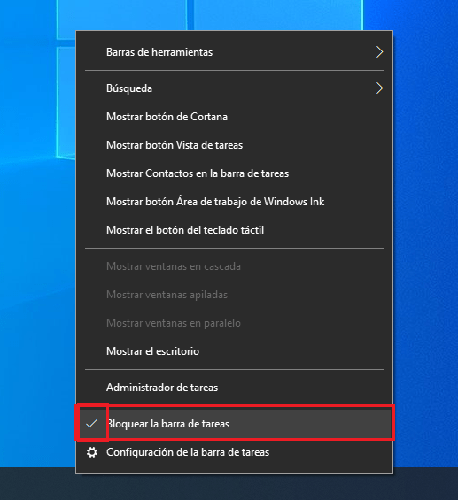 desbloquear barra de tareas